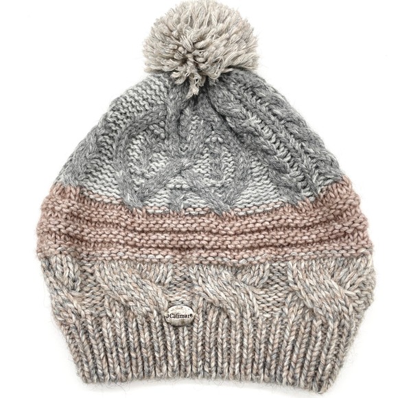 Calimar Womens Beanie One Size Knit Pom Hat Alpaca Wool Cozy Alpine Lodge Italy - Picture 1 of 8